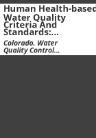 Human_health-based_water_quality_criteria_and_standards