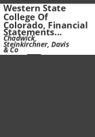 Western_State_College_of_Colorado__financial_statements_and_report_of_independent_certified_public_accountants__for_fiscal_years_ended_June_30__2009_and_2008