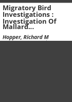 Migratory_bird_investigations___Investigation_of_mallard_management_units_of_eastern_Colorado