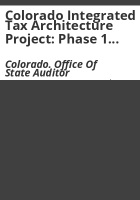 Colorado_integrated_tax_architecture_project