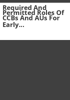 Required_and_permitted_roles_of_CCBs_and_AUs_for_Early_Intervention_Colorado__Part_C__implementation_of_birth_to_age_3_Child_Find_requirements