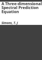 A_three-dimensional_spectral_prediction_equation