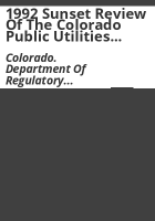 1992_sunset_review_of_the_Colorado_Public_Utilities_Commission