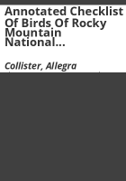 Annotated_checklist_of_birds_of_Rocky_Mountain_National_Park_and_Shadow_Mountain_Recreation_Area_in_Colorado