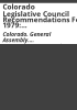 Colorado_Legislative_Council_recommendations_for_1979